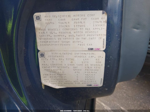 1994 CADILLAC FLEETWOOD 1G6DW52PXRR718870 Photo 8