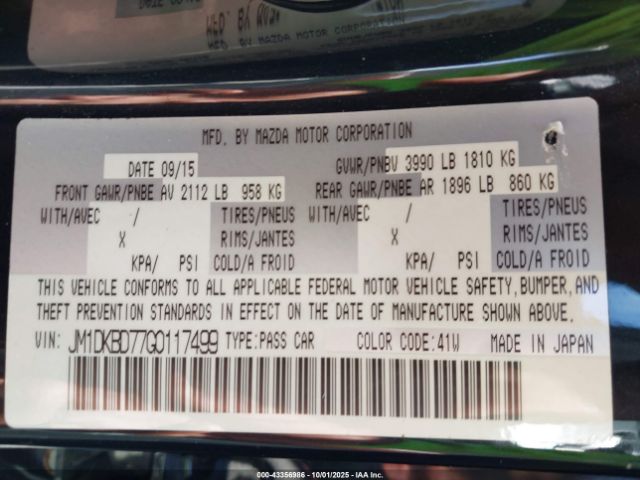 2016 MAZDA CX-3 JM1DKBD77G0117499 Photo 8