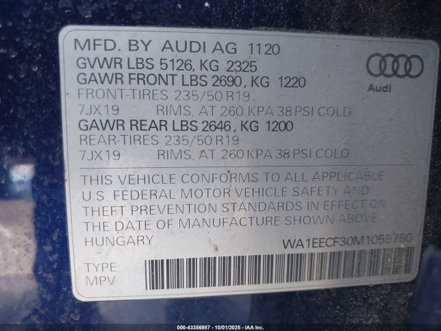 2021 AUDI Q3 WA1EECF30M1059750 Photo 8