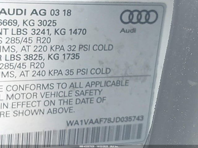2018 AUDI Q7 WA1VAAF78JD035743 Photo 8