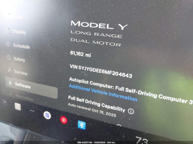 2021 TESLA MODEL Y 5YJYGDEE6MF204643 Photo 6