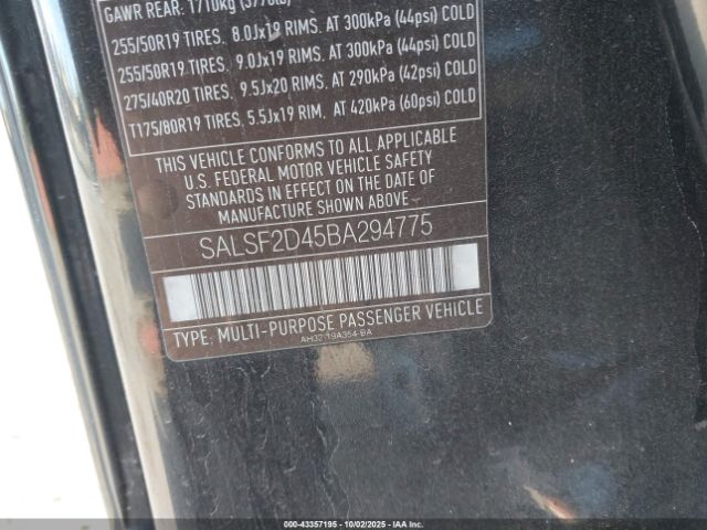 2011 LAND ROVER RANGE ROVER SPORT SALSF2D45BA294775 Photo 8