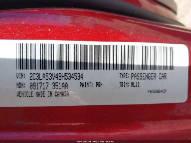 2009 CHRYSLER 300 2C3LA53V49H534534 Photo 8