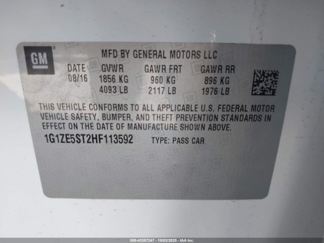 2017 CHEVROLET MALIBU 1G1ZE5ST2HF113592 Photo 8