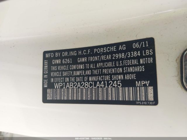 2012 PORSCHE CAYENNE WP1AB2A28CLA41245 Photo 8