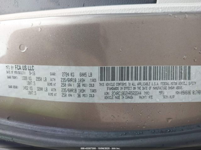 2017 CHRYSLER PACIFICA 2C4RC1BG2HR565544 Photo 8