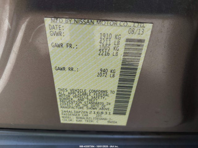 Nissan 2014 2014 1N4AL3AP2EN216831 Image 9