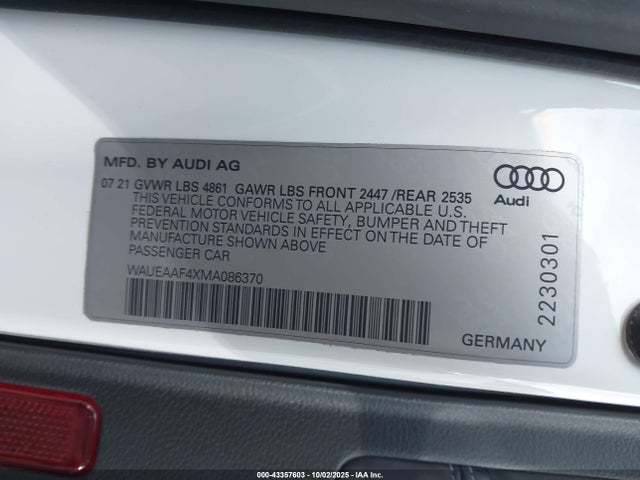 WAUEAAF4XMA086370 Audi 45 tfsi (2.0t)