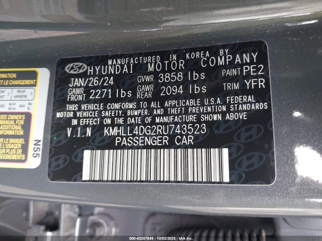 Hyundai mpi nu pe 2024 KMHLL4DG2RU743523 Image 9
