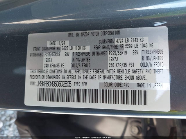 Mazda py cylinder deactiviation 2025 JM3KFBCM9S0602505 Image 9