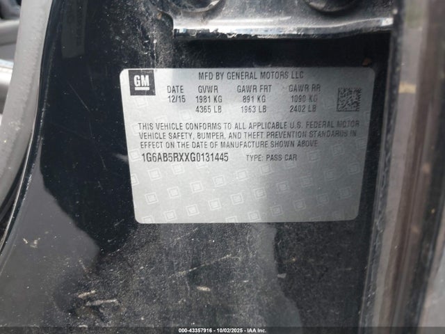 2016 CADILLAC ATS 1G6AB5RXXG0131445 Photo 8