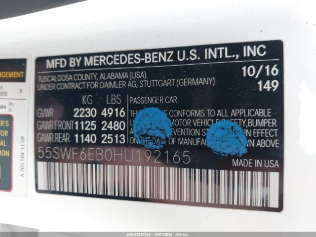 2017 MERCEDES-BENZ AMG C 43 55SWF6EB0HU192165 Photo 8