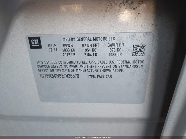 1G1PA5SH5E7426673 Chevrolet luw