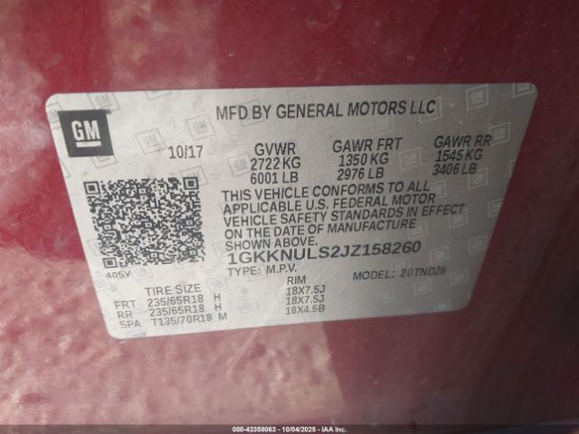 2018 GMC ACADIA 1GKKNULS2JZ158260 Photo 8