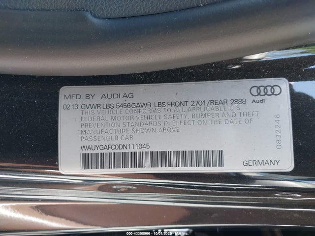2013 AUDI A7 WAUYGAFC0DN111045 Photo 8