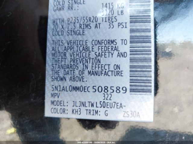 2014 INFINITI QX60 5N1AL0MM0EC508589 Photo 8