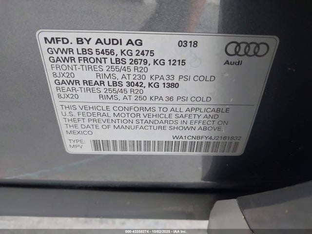 2018 AUDI Q5 WA1CNBFY4J2161832 Photo 8