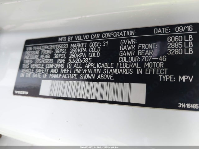 Volvo b4204ts 2017 YV4A22PK2H1135033 Image 9