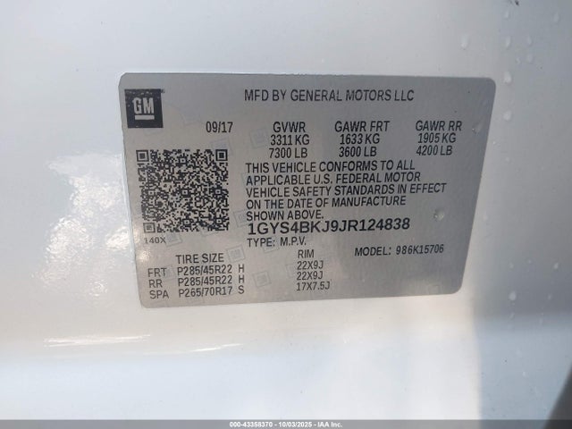 2018 CADILLAC ESCALADE 1GYS4BKJ9JR124838 Photo 8