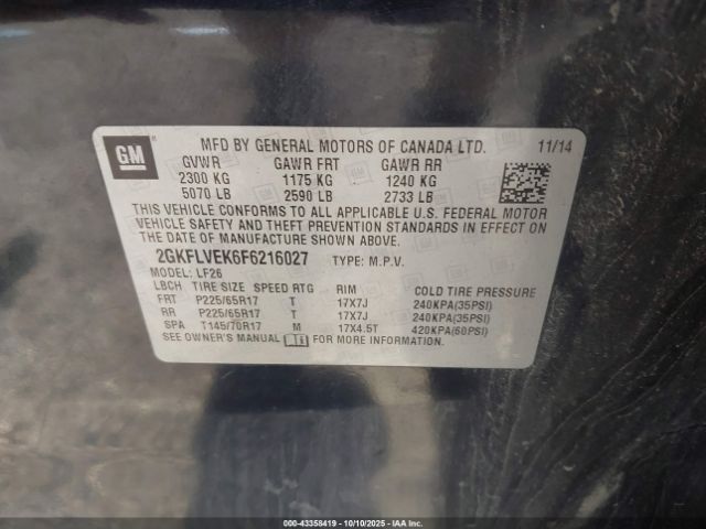 2015 GMC TERRAIN 2GKFLVEK6F6216027 Photo 8