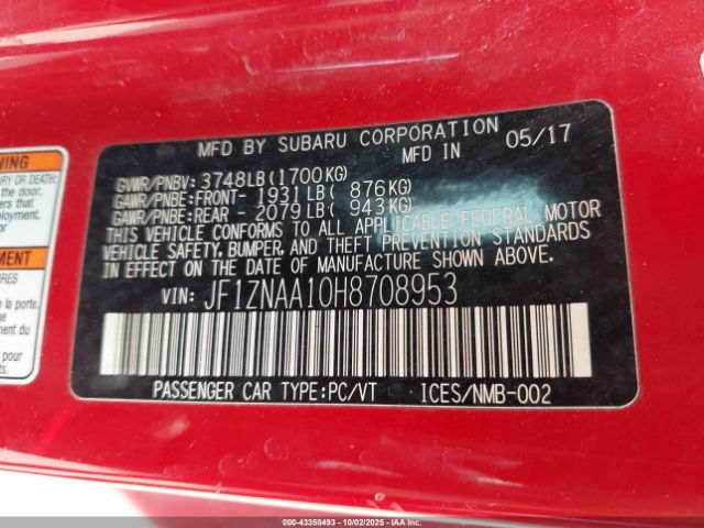 2017 TOYOTA 86 JF1ZNAA10H8708953 Photo 8