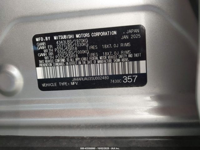 2025 MITSUBISHI OUTLANDER SPORT JA4ARUAU3SU002480 Photo 8