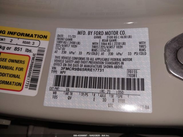 2024 FORD BRONCO SPORT 3FMCR9B65RRE17731 Photo 8