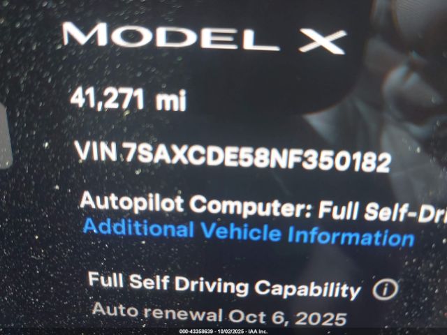 2022 TESLA MODEL X 7SAXCDE58NF350182 Photo 8