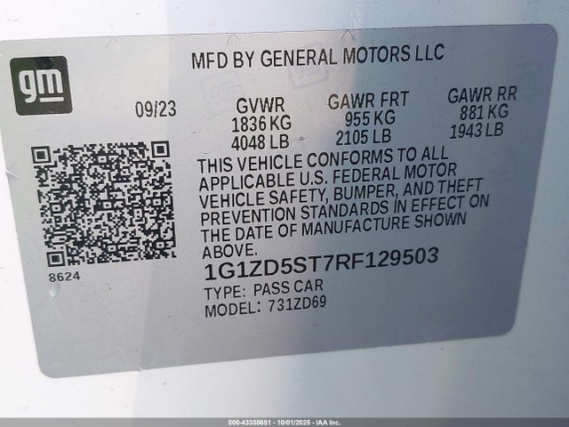 Chevrolet lfv 2024 1G1ZD5ST7RF129503 Image 9