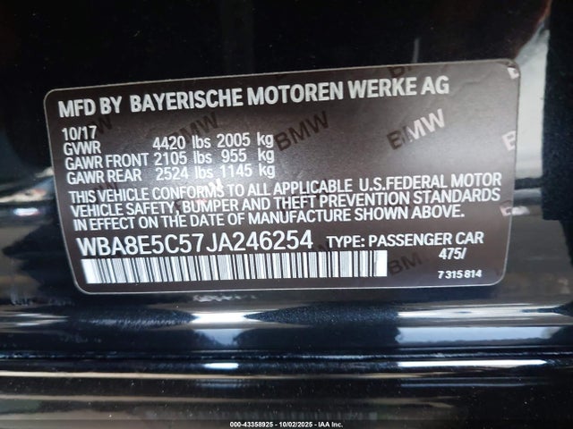 BMW 328D 2018 WBA8E5C57JA246254 Image 9