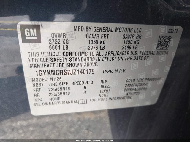 2018 CADILLAC XT5 1GYKNCRS7JZ140179 Photo 8