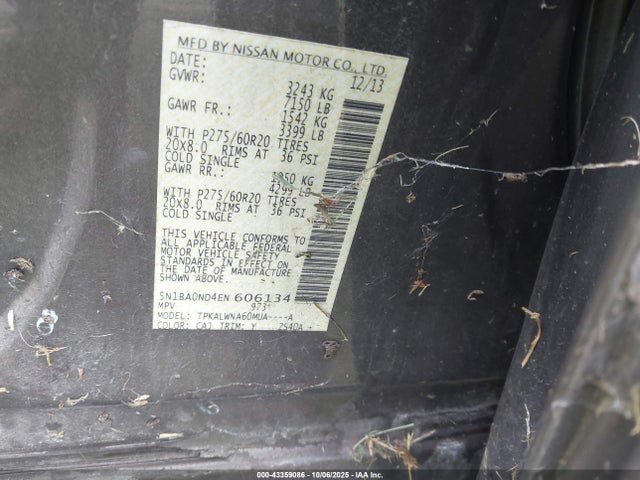 5N1BA0ND4EN606134 Nissan 2014