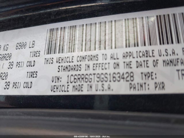 1C6RR6GT9GS163428 RAM 1500