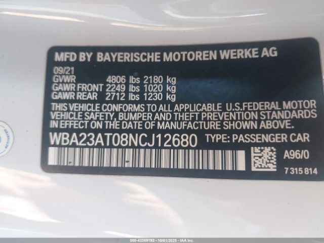 2022 BMW 430I WBA23AT08NCJ12680 Photo 8