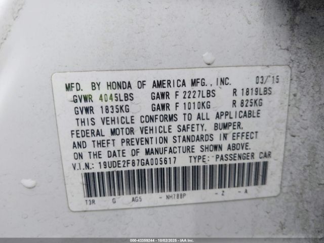 2016 ACURA ILX 19UDE2F87GA005617 Photo 8