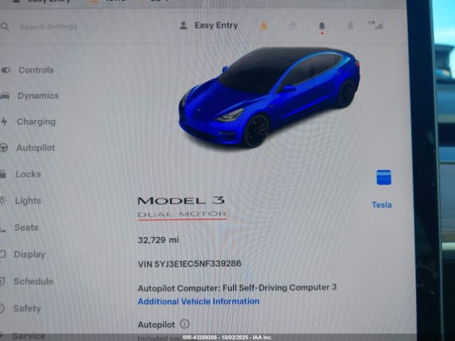 2022 TESLA MODEL 3 5YJ3E1EC5NF339286 Photo 6