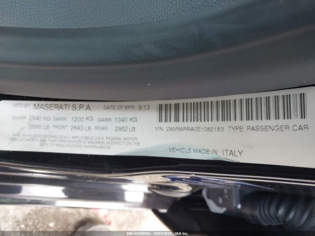 2014 MASERATI QUATTROPORTE ZAM56RRA0E1082183 Photo 8
