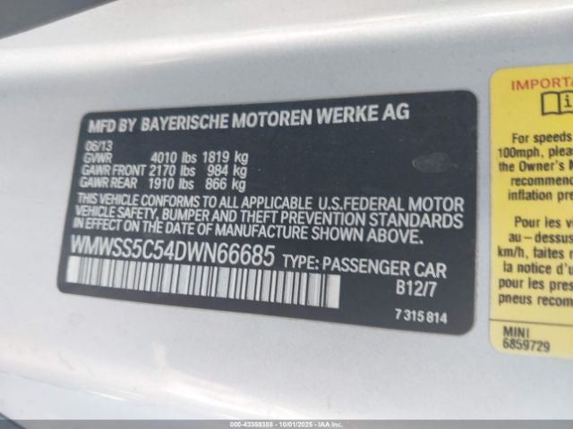 2013 MINI PACEMAN WMWSS5C54DWN66685 Photo 8