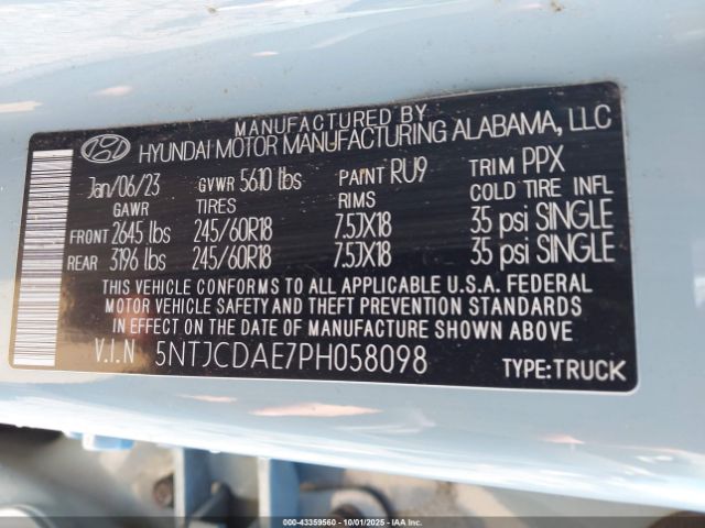 2023 HYUNDAI SANTA CRUZ 5NTJCDAE7PH058098 Photo 8