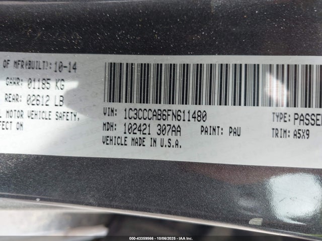 2015 CHRYSLER 200 1C3CCCAB6FN611480 Photo 8