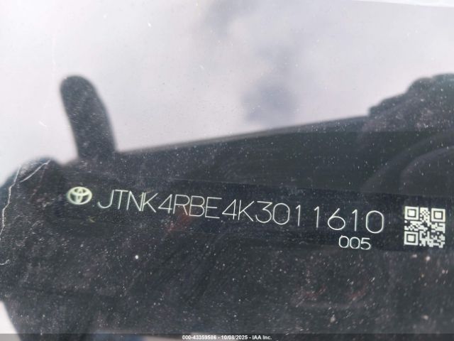 2019 TOYOTA COROLLA JTNK4RBE4K3011610 Photo 8