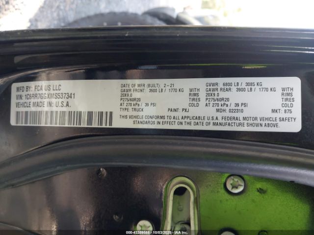 2021 RAM 1500 CLASSIC 1C6RR7GGXMS537341 Photo 8