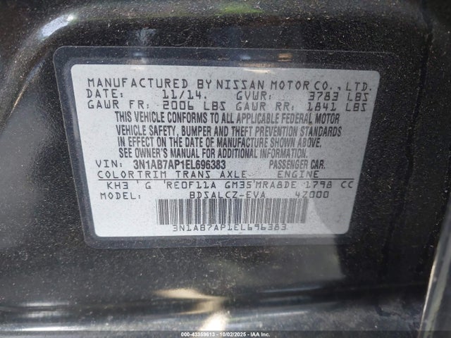 Nissan Sentra 2014 3N1AB7AP1EL696383 Image 9
