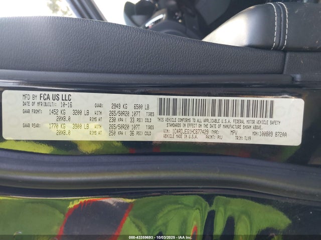 Dodge Durango 2017 1C4RDJEG1HC677429 Image 9