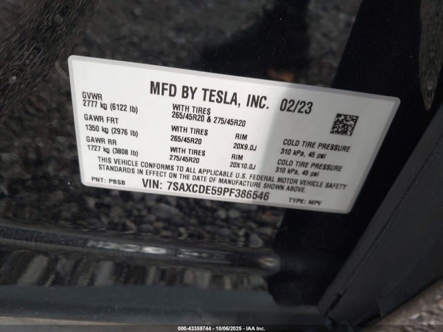 2023 TESLA MODEL X 7SAXCDE59PF386546 Photo 8