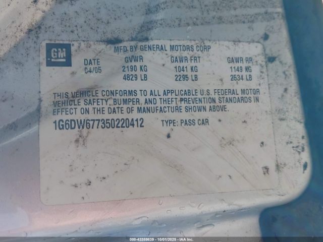 2005 CADILLAC STS 1G6DW677350220412 Photo 8