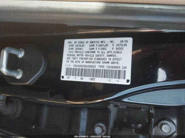 2006 ACURA TL 19UUA66226A069223 Photo 8