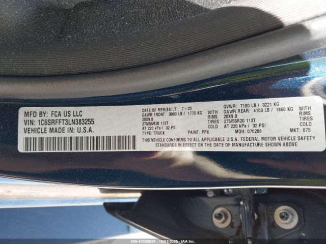 2020 RAM 1500 1C6SRFFT3LN383255 Photo 8