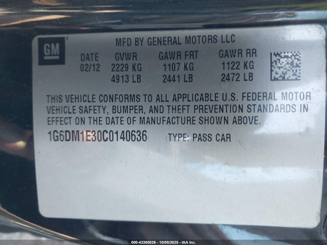 2012 CADILLAC CTS 1G6DM1E30C0140636 Photo 8