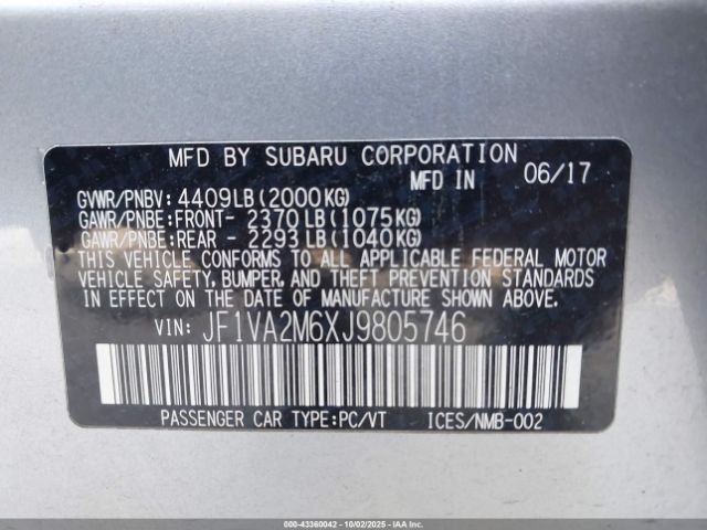 2018 SUBARU WRX STI JF1VA2M6XJ9805746 Photo 8